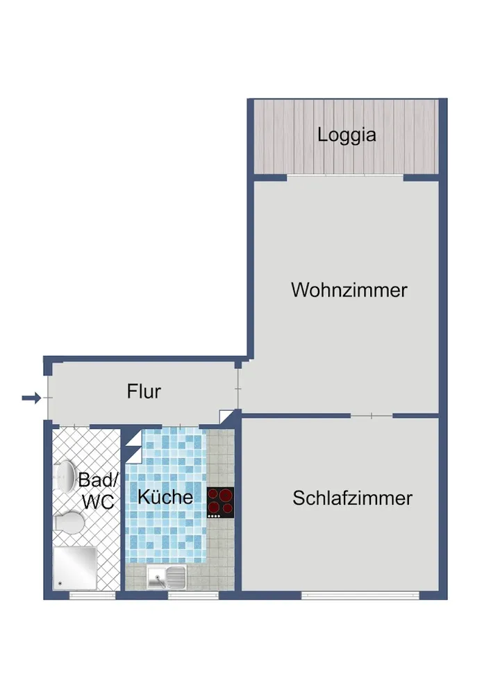 2 room apartment with 44 m² in Frankfurt am Main – Photo 3