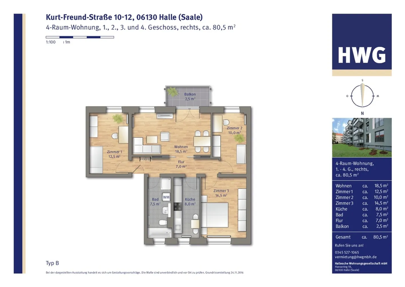 4 Zimmer Wohnung mit 83 m² in Halle (Saale) – Bild 3