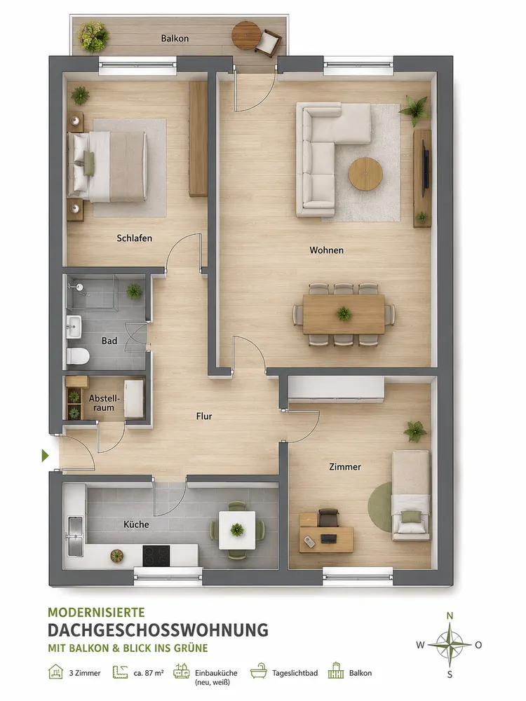 3 Zimmer Wohnung mit 87 m² in Lübeck – Bild 4