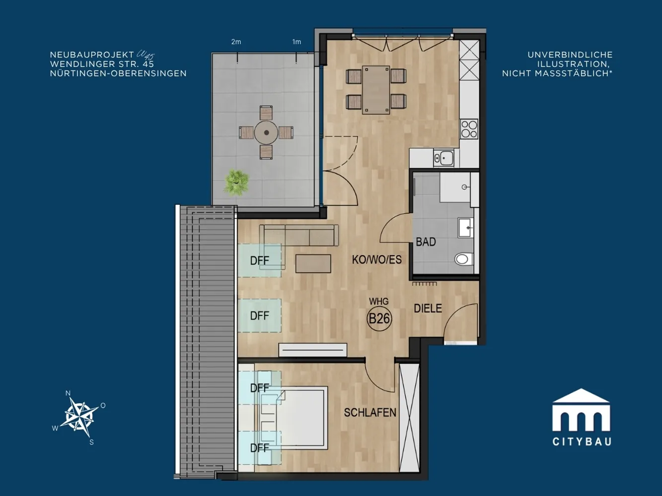 2 Zimmer Wohnung mit 75 m² in Nürtingen – Bild 2