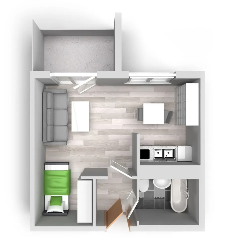1 Zimmer Wohnung mit 31 m² in Halle (Saale) – Bild 7