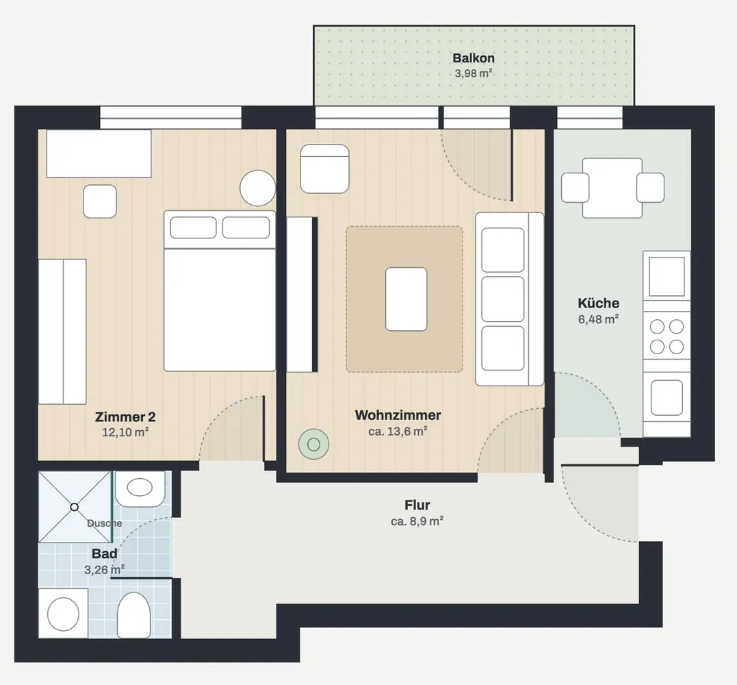2 Zimmer Wohnung mit 46 m² in Mannheim – Bild 8