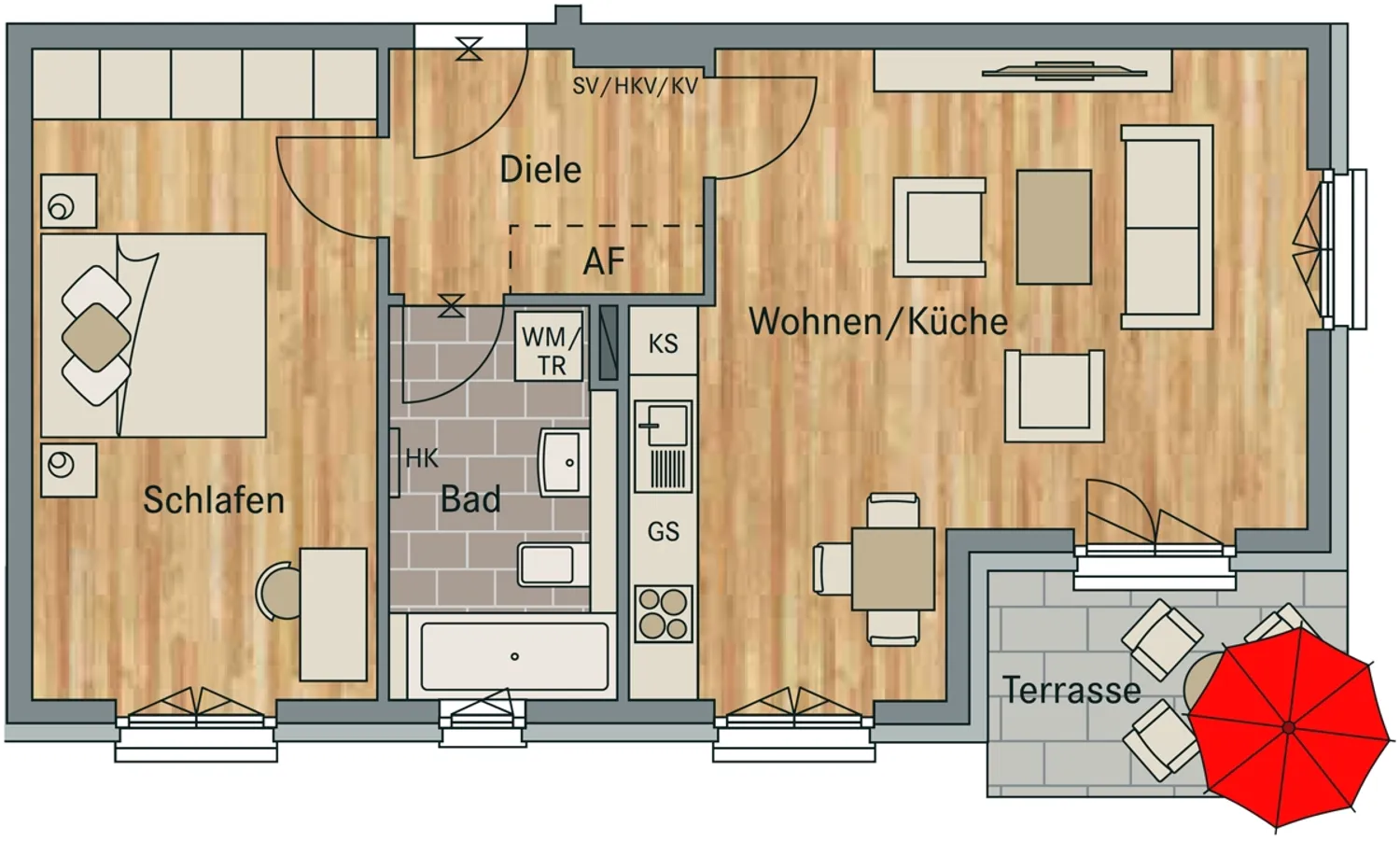 2 Zimmer Wohnung mit 59 m² in Leipzig – Bild 2