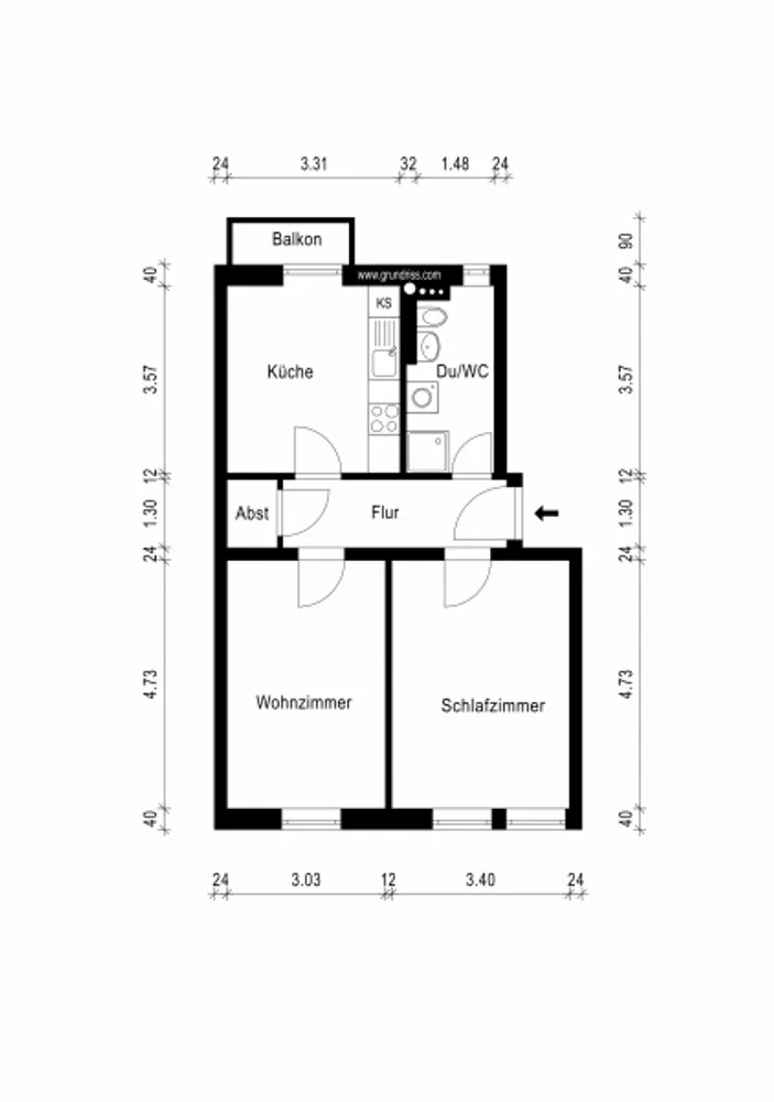 2 room apartment with 56 m² in Magdeburg – Photo 3