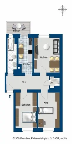 3 Zimmer Wohnung mit 78 m² in Dresden – Bild 2