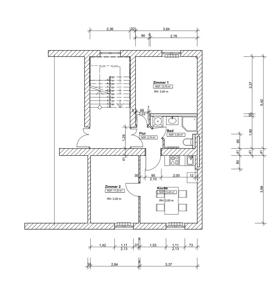 2 room apartment with 44 m² in Wiesbaden – Photo 2
