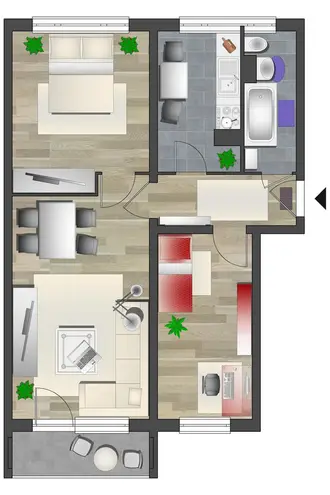 3 Zimmer Wohnung mit 60 m² in Chemnitz – Bild 2