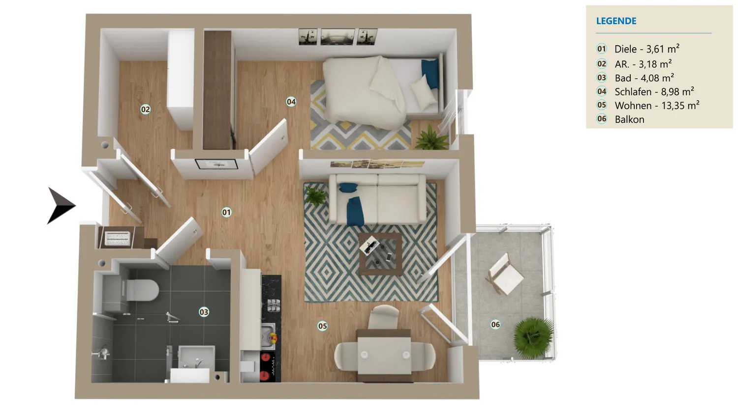 3 Zimmer Wohnung mit 35 m² in Lünen – Bild 4