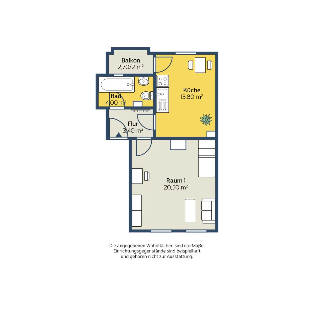 1 Zimmer Wohnung mit 43 m² in Leipzig – Bild 2