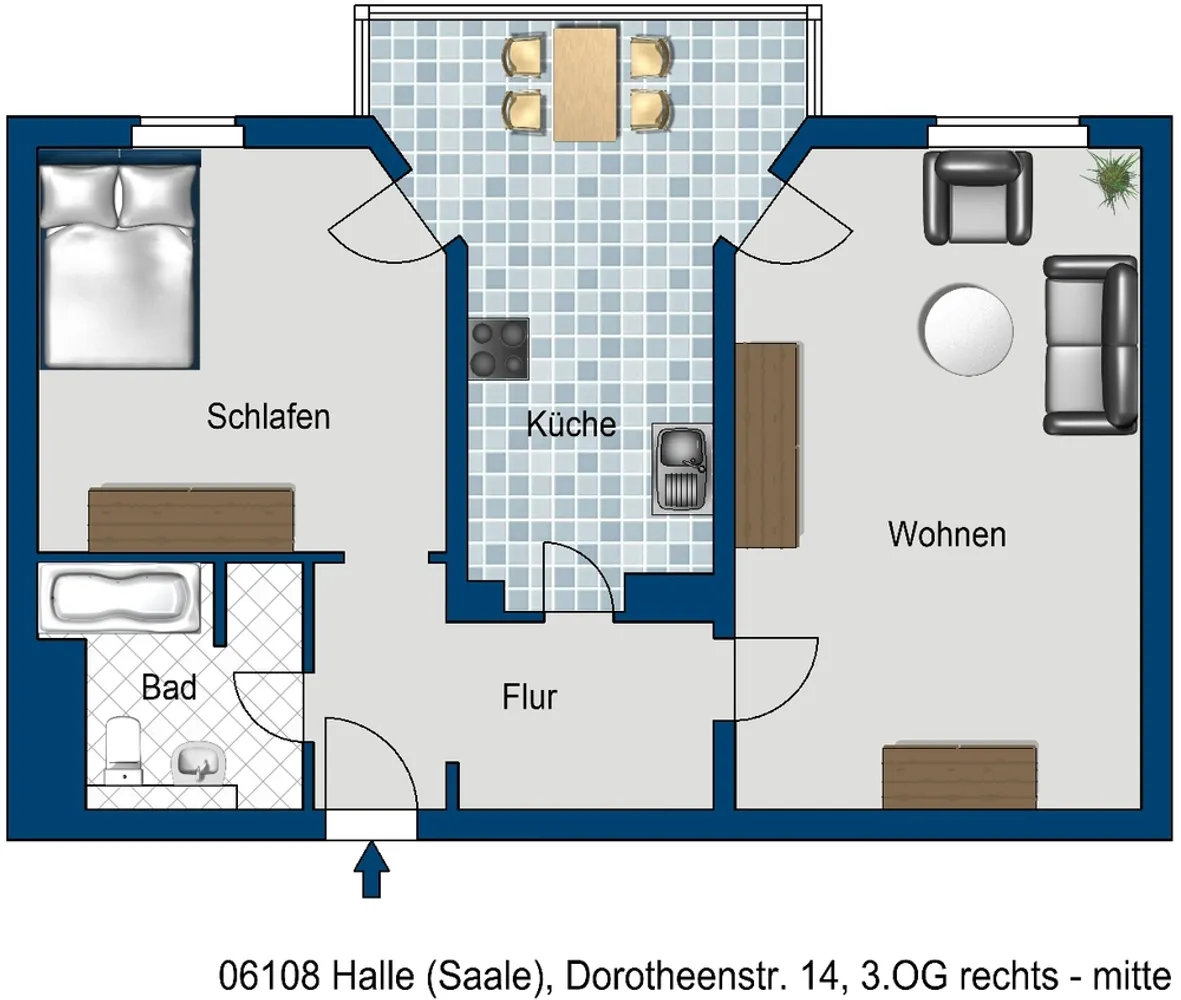 2 Zimmer Wohnung mit 71 m² in Halle (Saale) – Bild 5