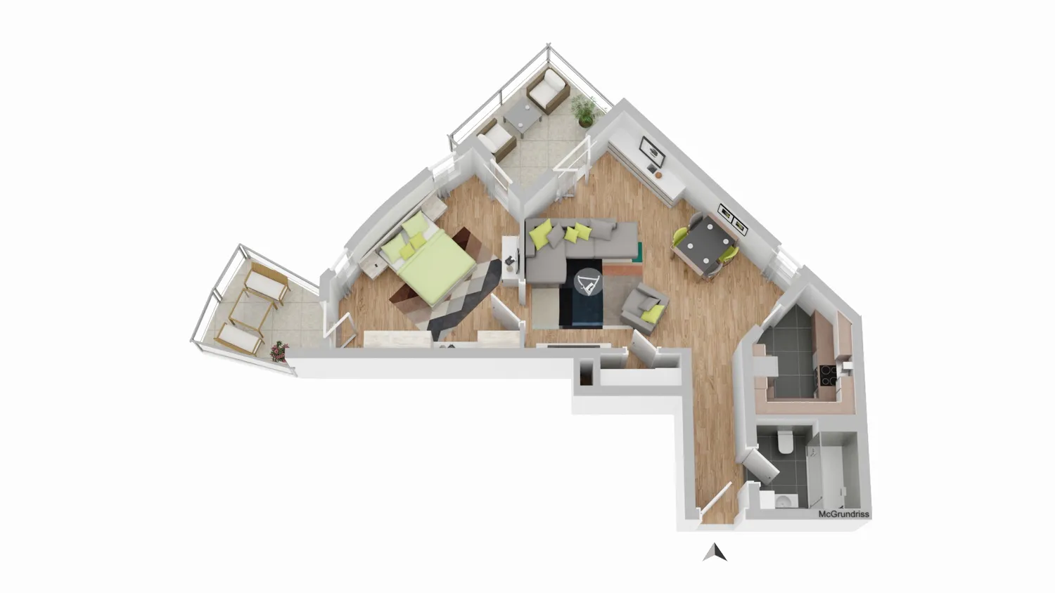 2 Zimmer Wohnung mit 63 m² in Frankfurt am Main – Bild 3