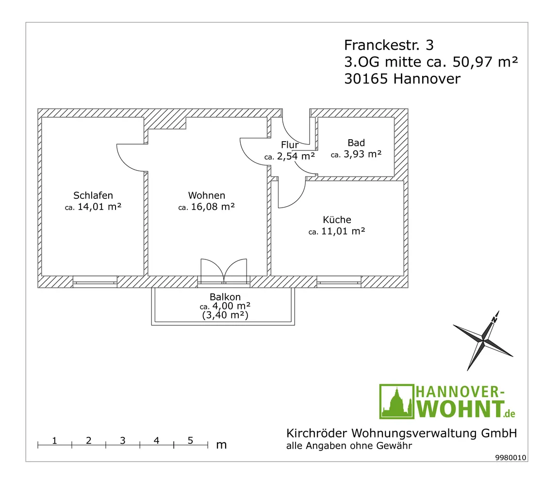 2 Zimmer Wohnung mit 51 m² in Hannover – Bild 11