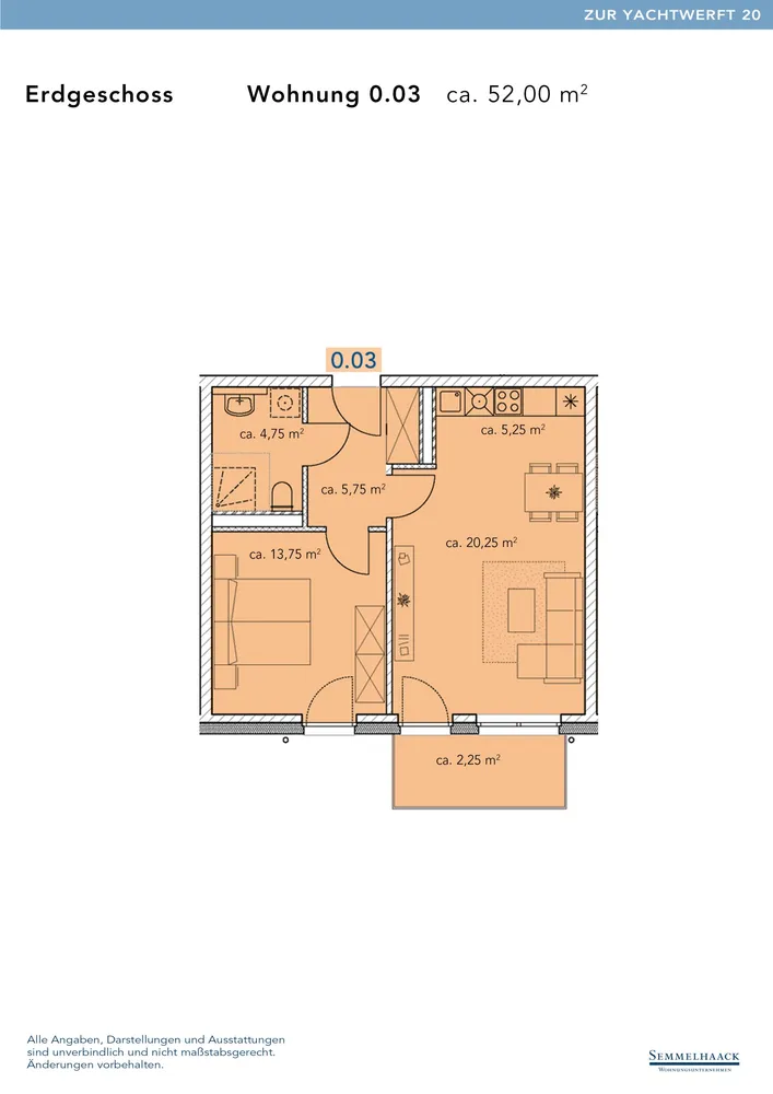 2 Zimmer Wohnung mit 52 m² in Rostock – Bild 6