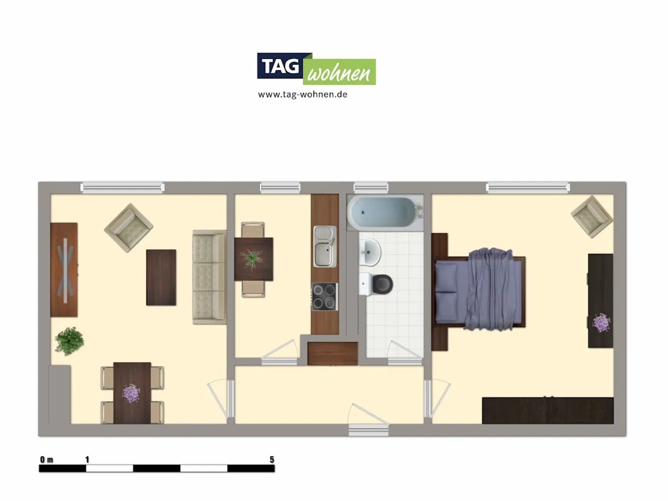 2 Zimmer Wohnung mit 48 m² in Merseburg – Bild 5