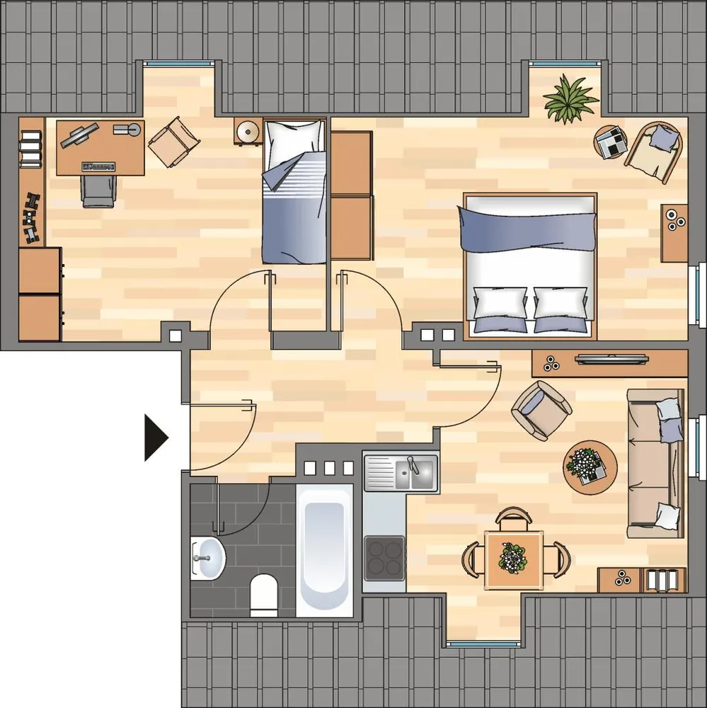 2 Zimmer Wohnung mit 44 m² in Wilhelmshaven – Bild 1