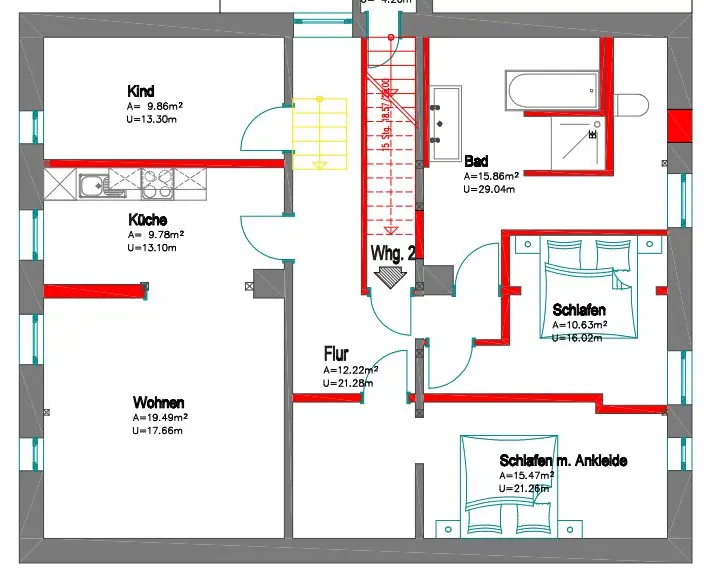 5 Zimmer Wohnung mit 90 m² in Schwarzenberg – Bild 3
