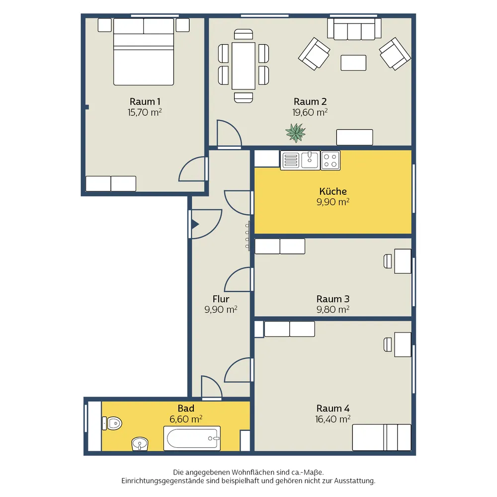 4 Zimmer Wohnung mit 88 m² in Leipzig – Bild 2