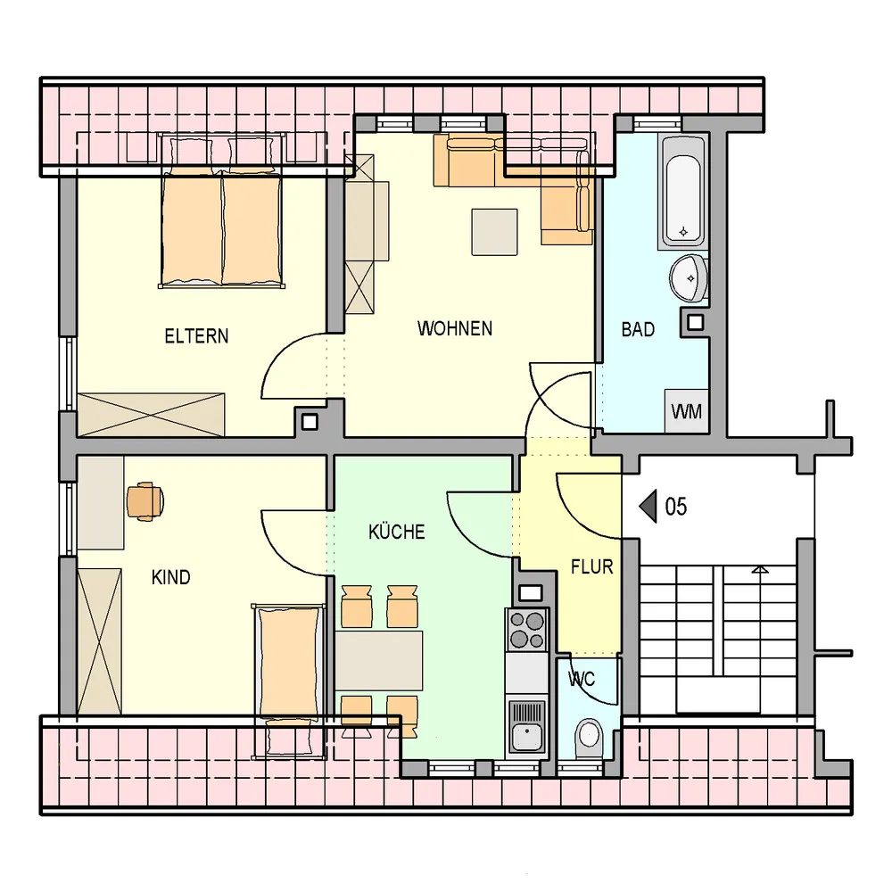 3 Zimmer Wohnung mit 54 m² in Heilbronn – Bild 1