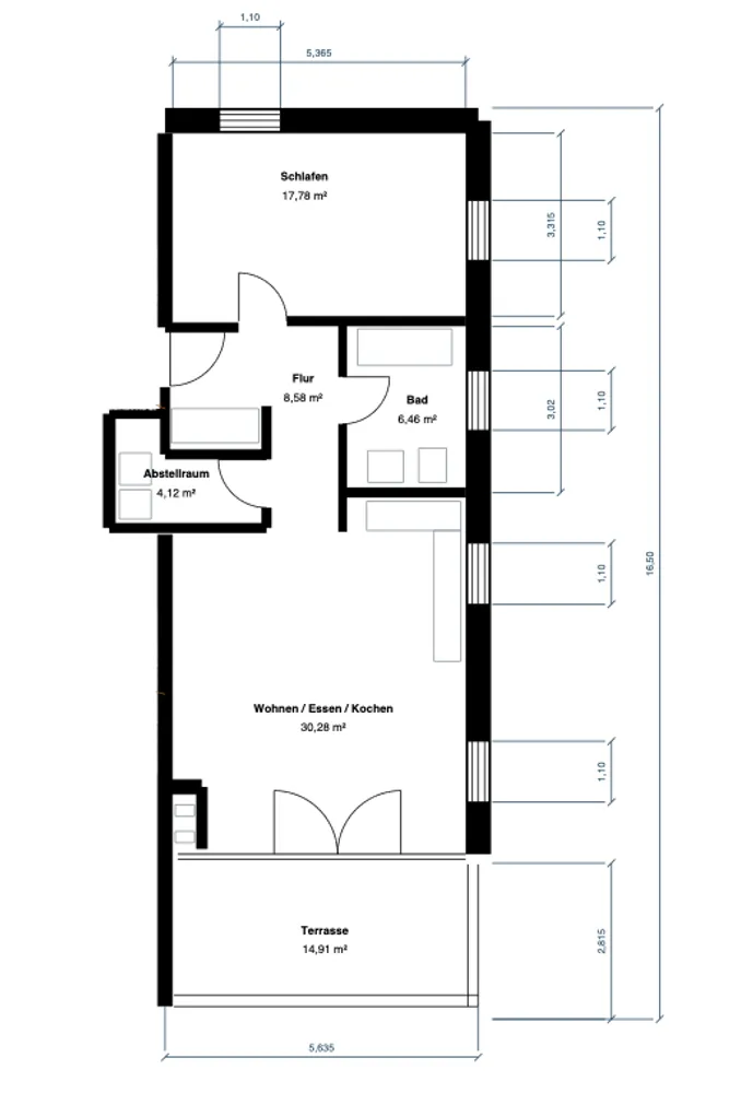 2 room apartment with 74 m² in Darmstadt – Photo 3