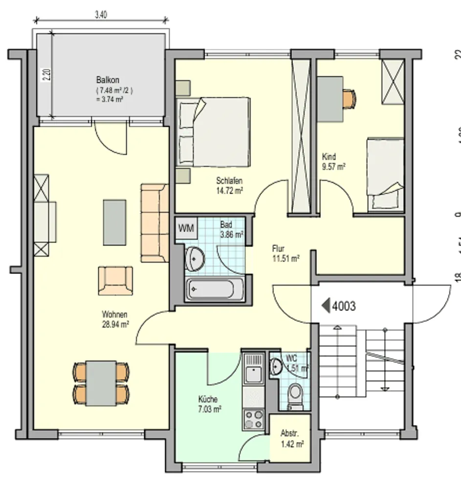 3 Zimmer Wohnung mit 83 m² in Göppingen – Bild 1