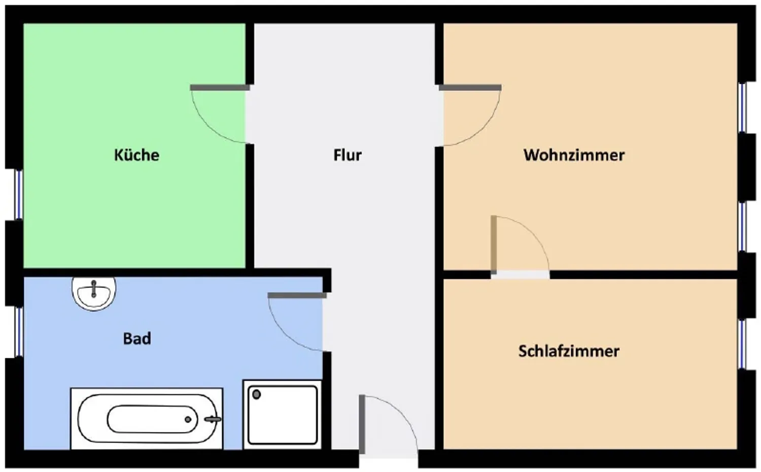 2 Zimmer Wohnung mit 54 m² in Meißen – Bild 2