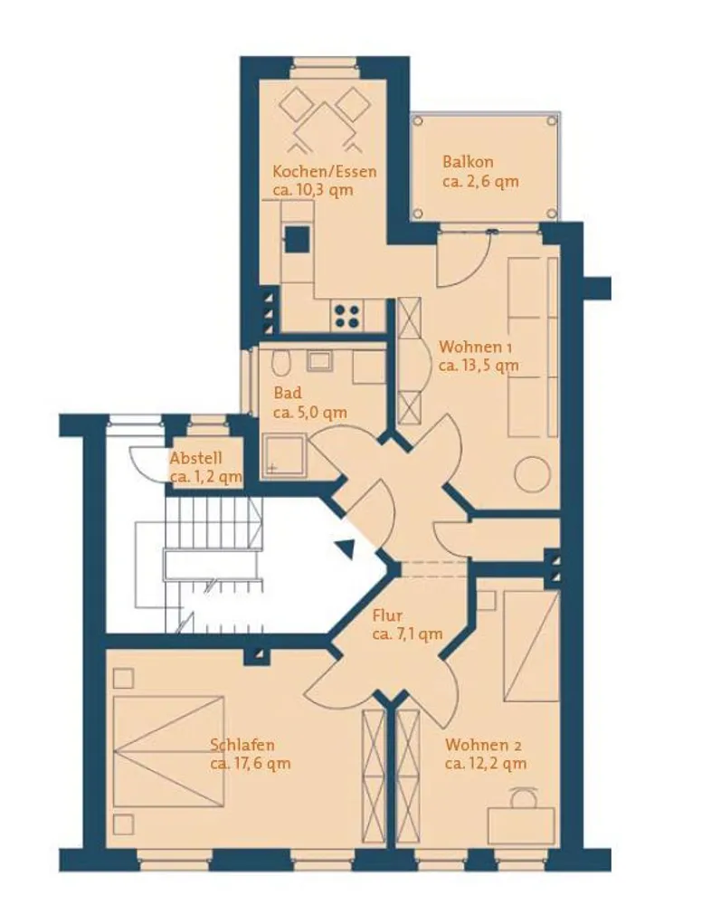 3 Zimmer Wohnung mit 71 m² in Hildesheim – Bild 2