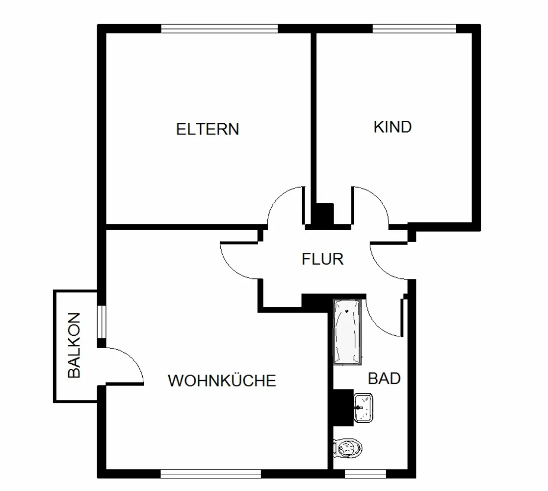 2 Zimmer Wohnung mit 59 m² in Ludwigshafen am Rhein – Bild 2
