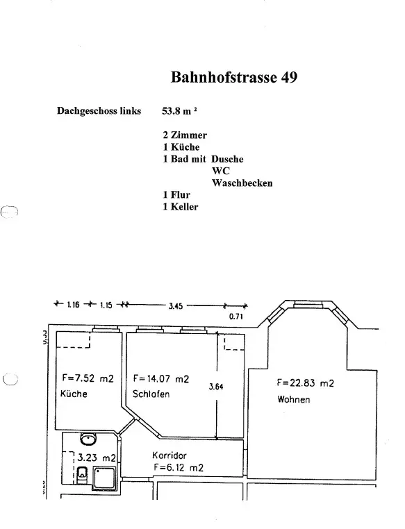 2 Zimmer Wohnung mit 54 m² in Mittweida – Bild 9