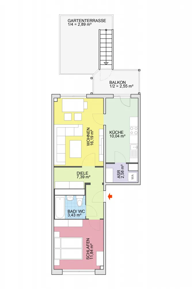 2 Zimmer Wohnung mit 57 m² in Chemnitz – Bild 2