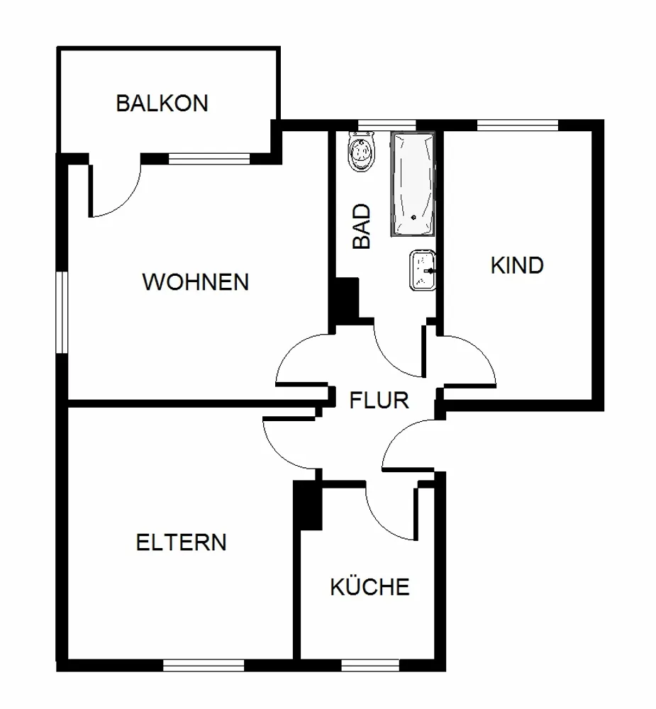 4 Zimmer Wohnung mit 59 m² in Dortmund – Bild 1