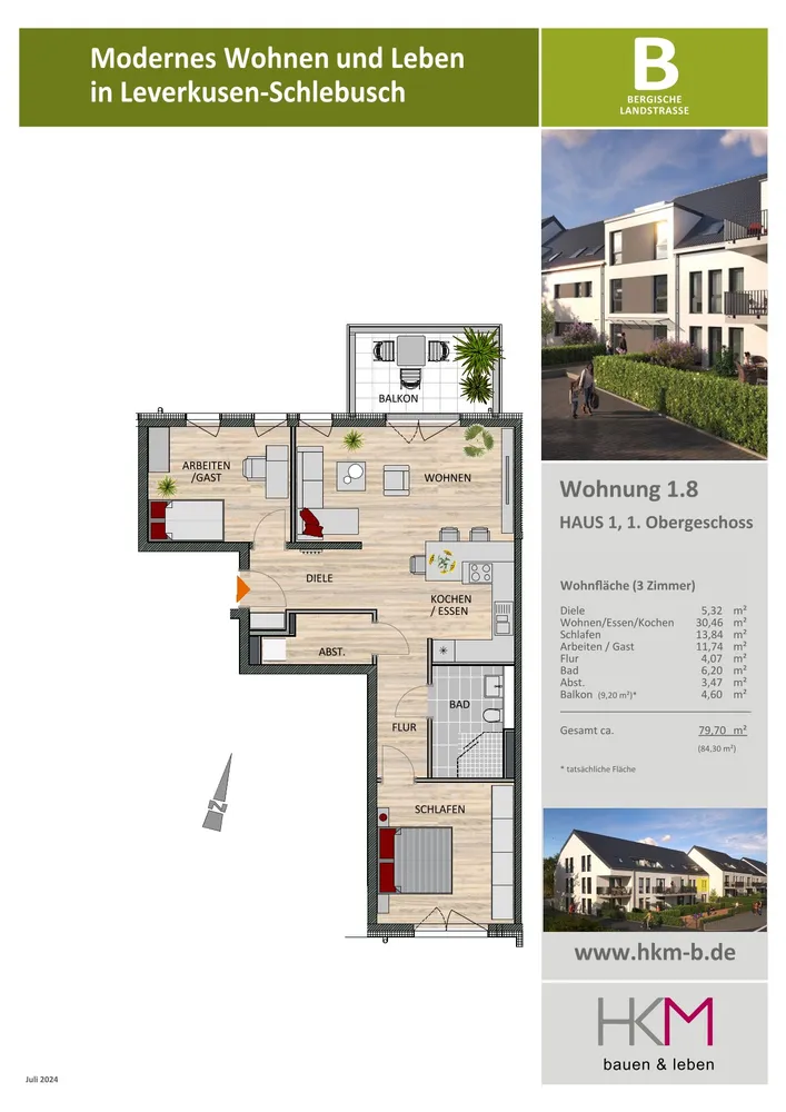 3 Zimmer Wohnung mit 80 m² in Leverkusen – Bild 2