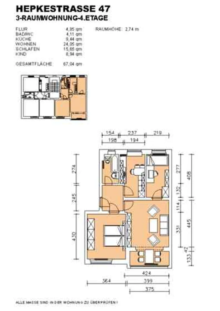 3 Zimmer Wohnung mit 67 m² in Dresden – Bild 2