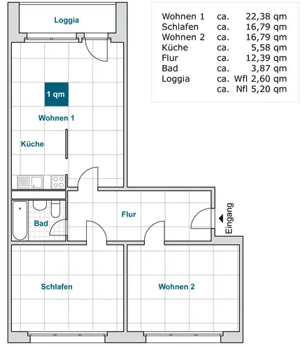 3 room apartment with 80 m² in Dresden – Photo 2
