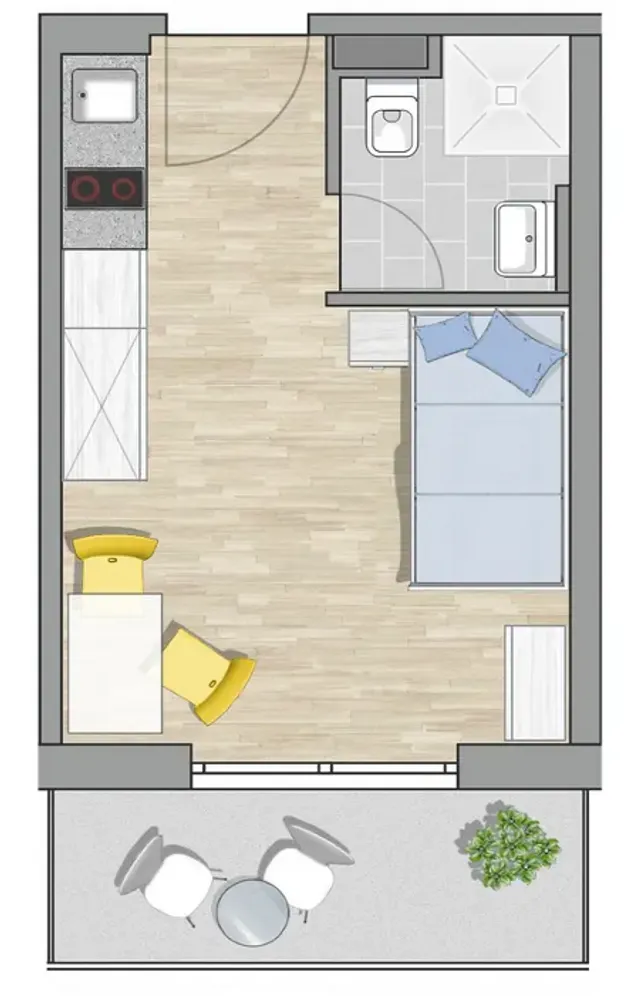 1 Zimmer Wohnung mit 22 m² in Augsburg – Bild 9