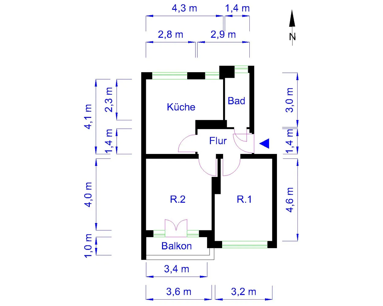 2 room apartment with 55 m² in Magdeburg – Photo 3