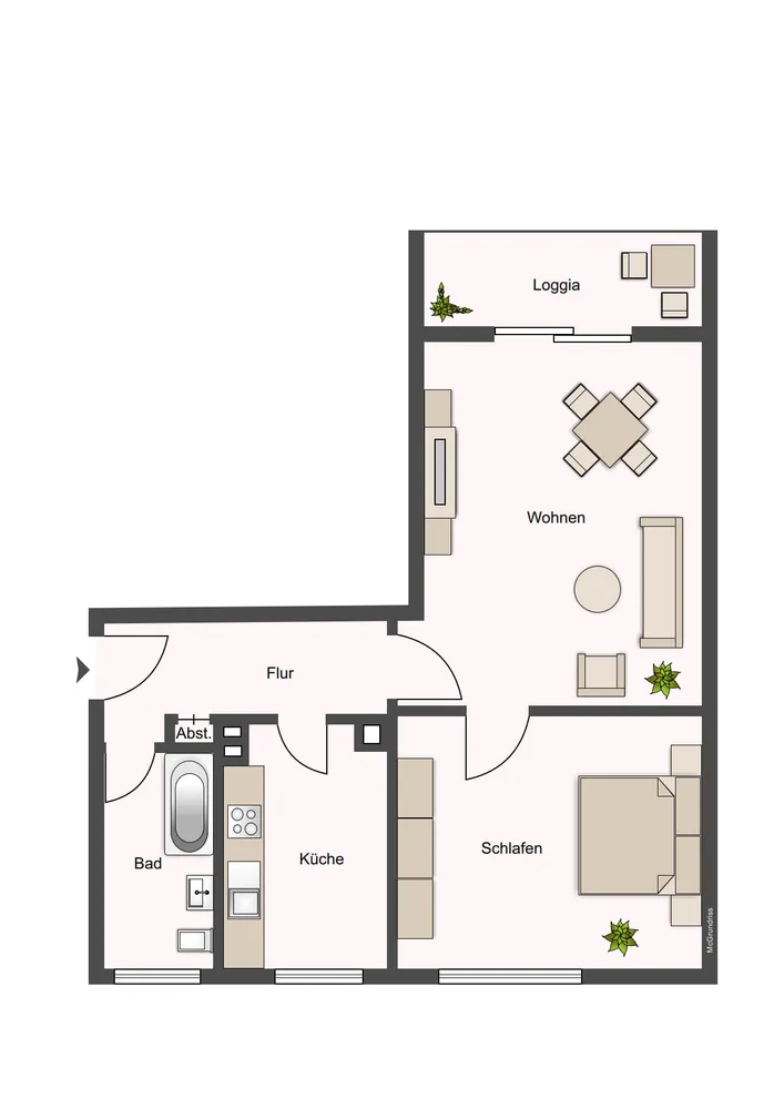 2 Zimmer Wohnung mit 48 m² in Darmstadt – Bild 2
