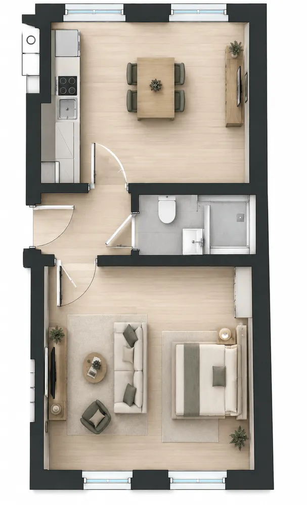1 Zimmer Wohnung mit 29 m² in Leipzig – Bild 2