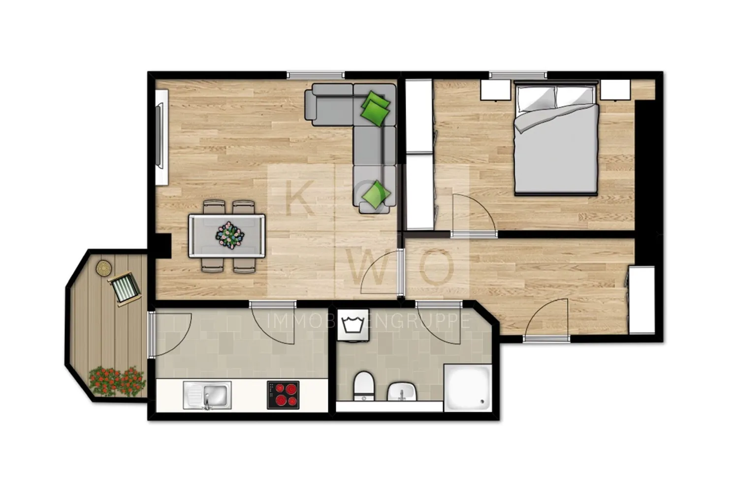 2 Zimmer Wohnung mit 56 m² in Wurzen – Bild 2