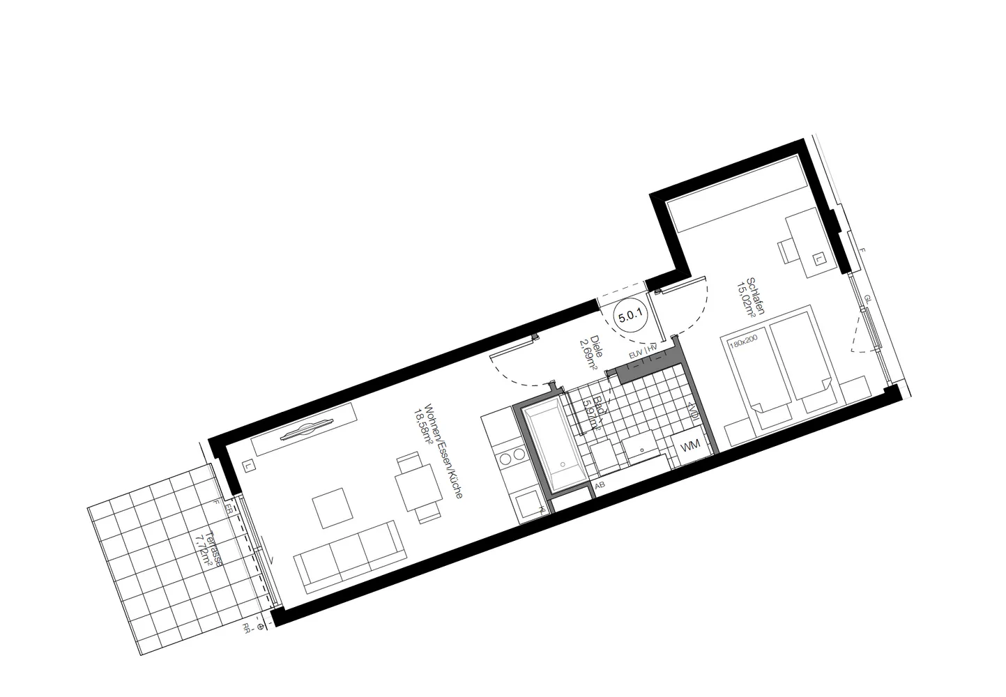 2 Zimmer Wohnung mit 48 m² in München – Bild 3