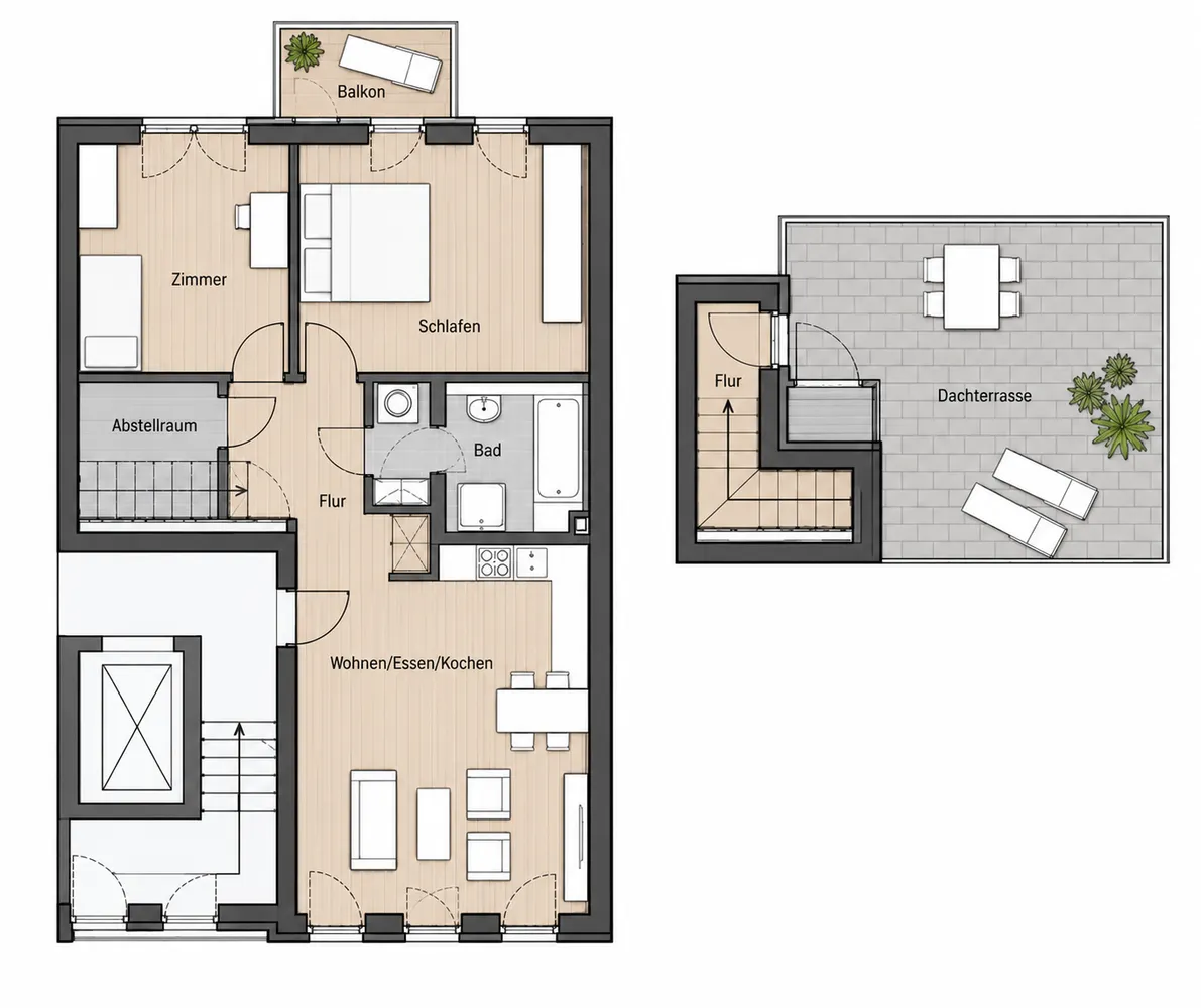 2 Zimmer Wohnung mit 44 m² in Hamburg – Bild 1