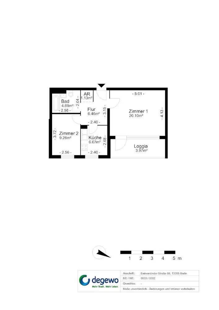 2 Zimmer Wohnung mit 52 m² in Berlin – Bild 3