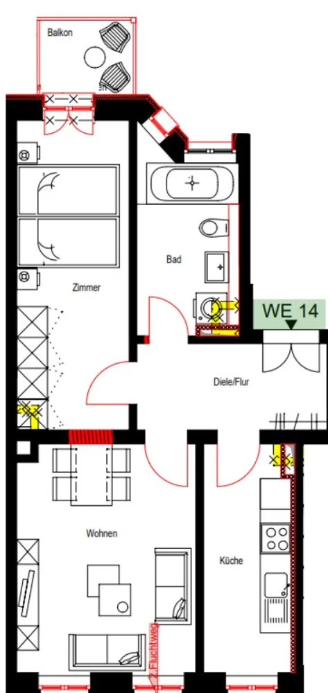 2 Zimmer Wohnung mit 50 m² in Leipzig – Bild 7