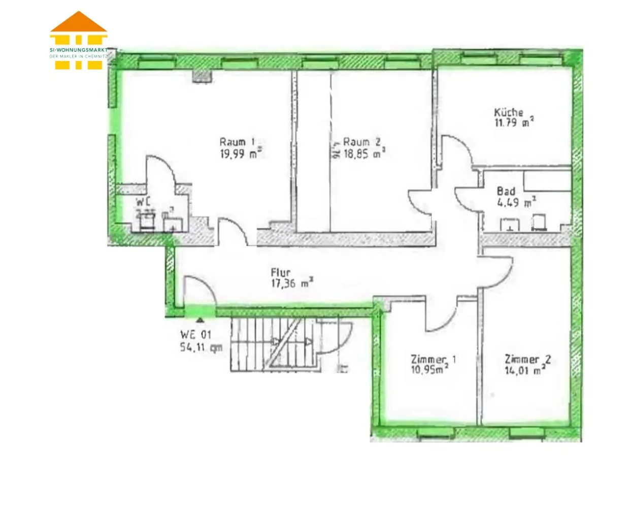 4 Zimmer Wohnung mit 100 m² in Chemnitz – Bild 5
