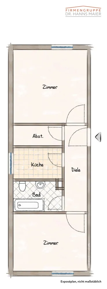 2 Zimmer Wohnung mit 44 m² in München – Bild 6