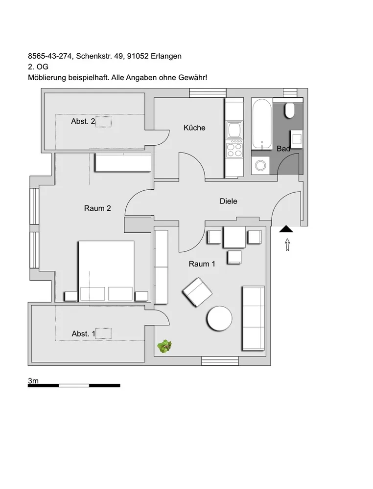 2 Zimmer Wohnung mit 56 m² in Erlangen – Bild 1
