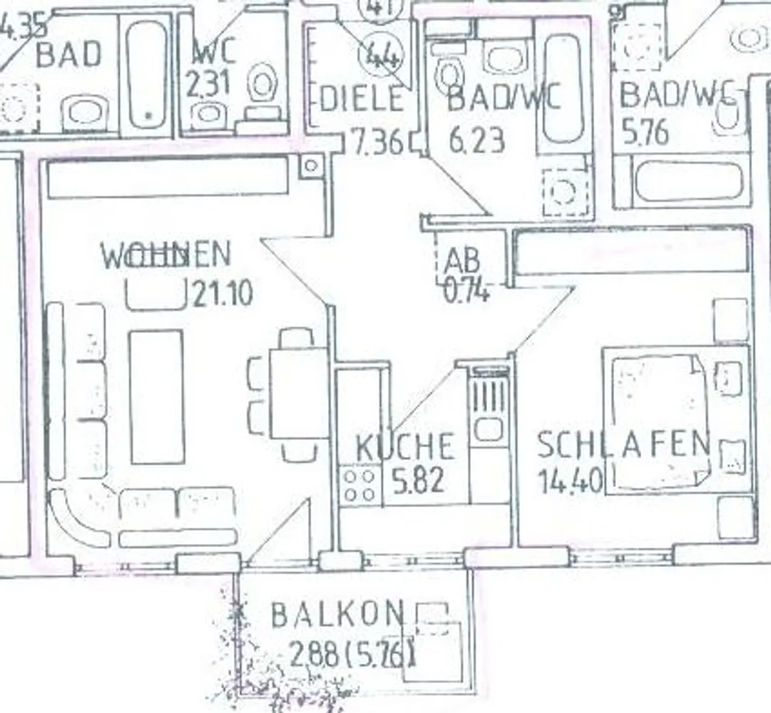 2 Zimmer Wohnung mit 58 m² in Augsburg – Bild 7