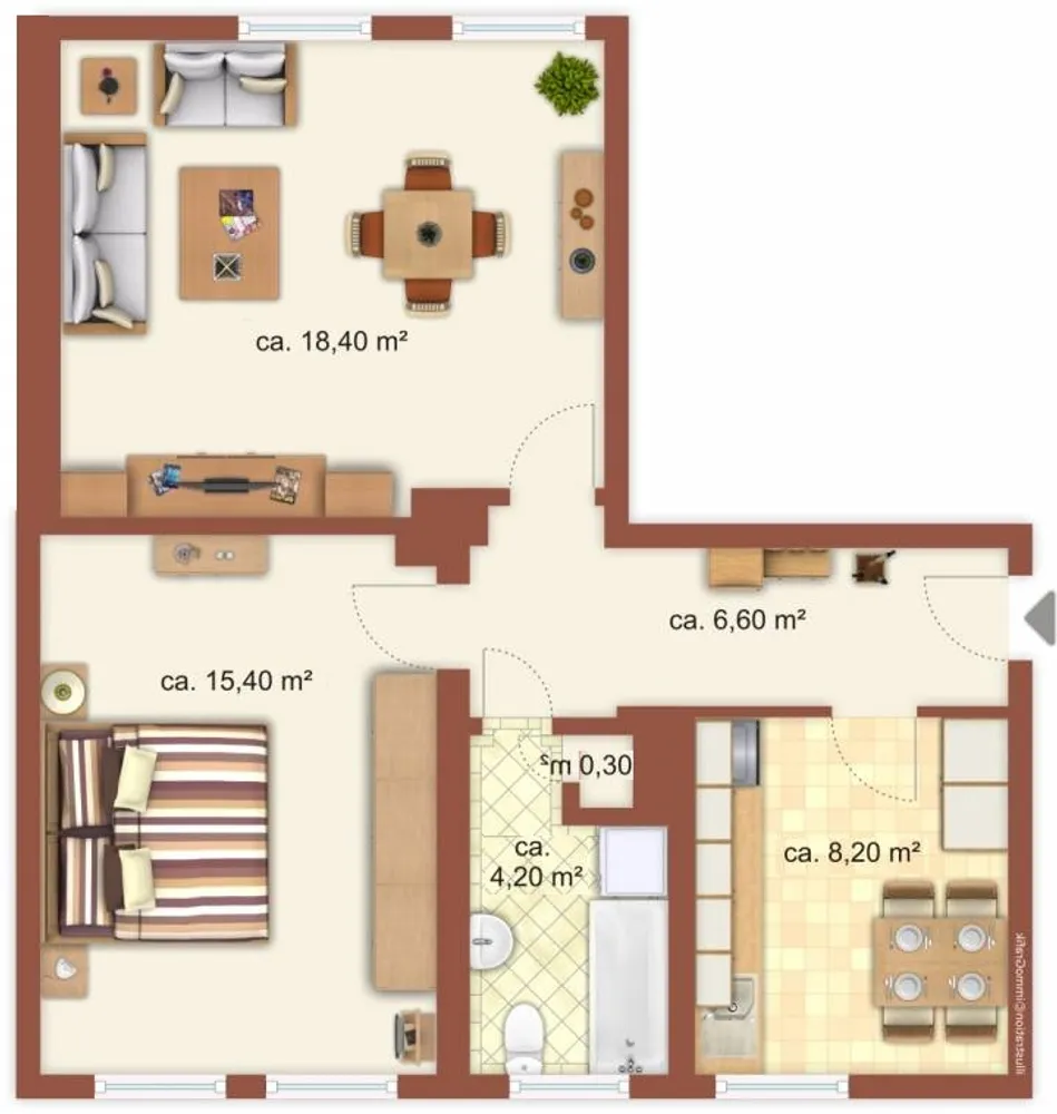 2 room apartment with 52 m² in Zeitz – Photo 8