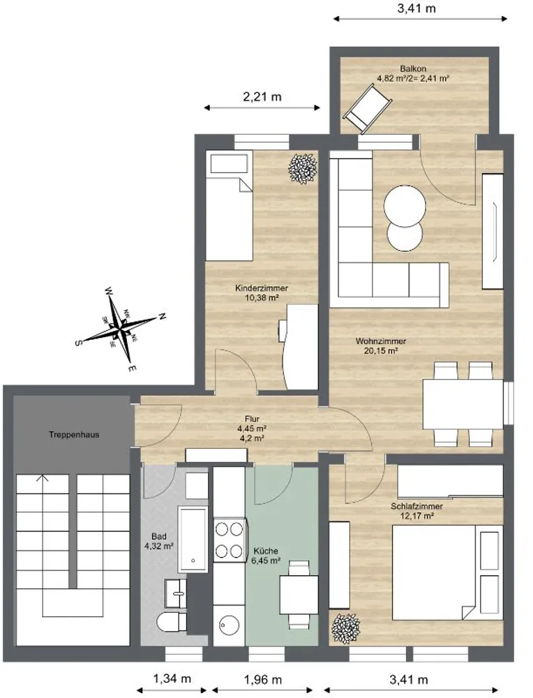 3 room apartment with 58 m² in Riesa – Photo 2
