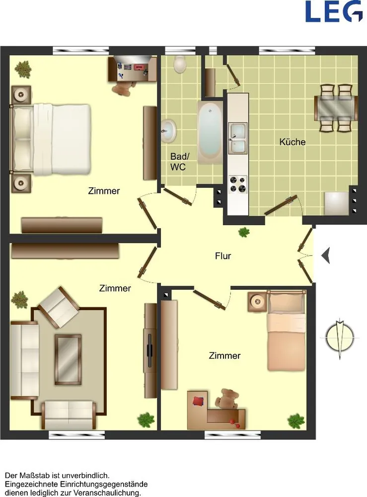 3 Zimmer Wohnung mit 74 m² in Oldenburg – Bild 3