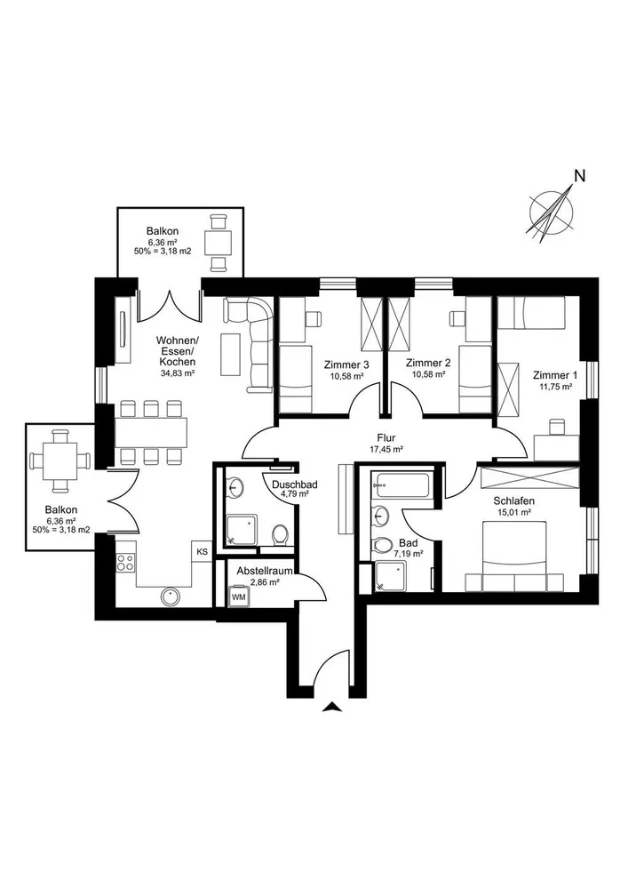 5 Zimmer Wohnung mit 121 m² in Hamburg – Bild 6